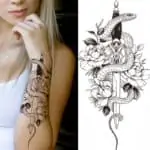 začasni tattoo meč in kača