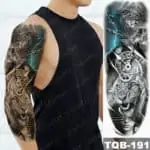 začasni tattoo sleeve lev in mogočna zgodovina