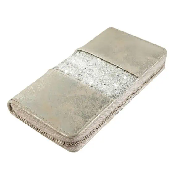 Bleščeča ženska denarnica zlata barva