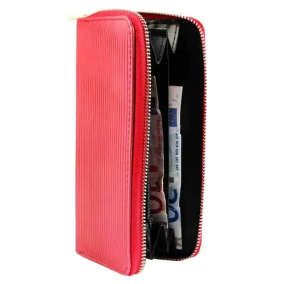 Minimalistična ženska denarnica Rdeča imitacija usnja