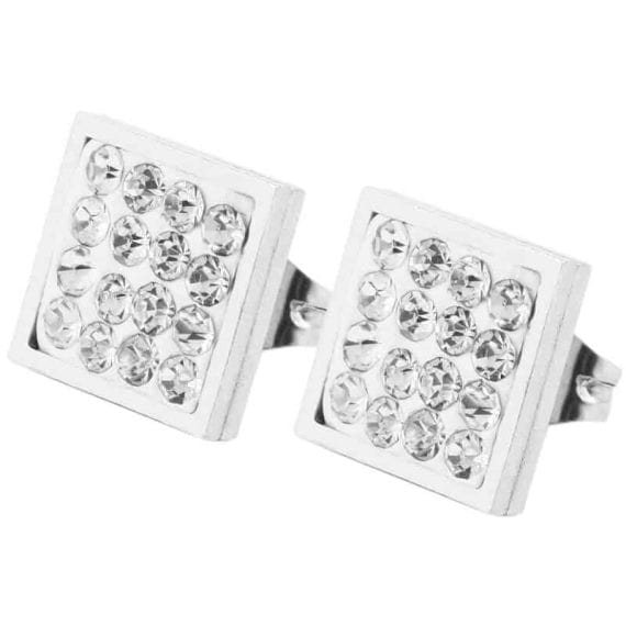 srebrni diamantni uhani