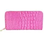 Ženska denarnica Krokodilski vzorec Roza