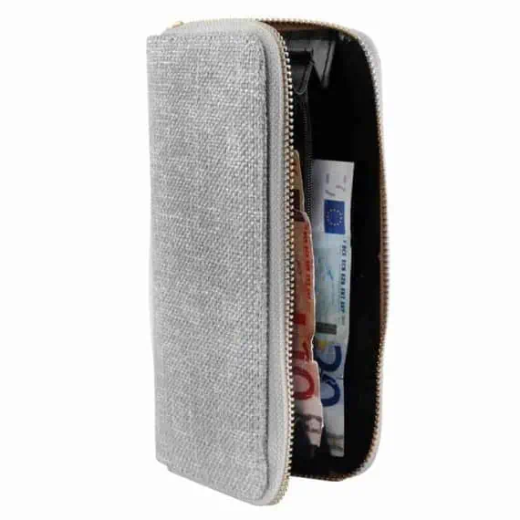 Ženska denarnica Platnena srebrna barva