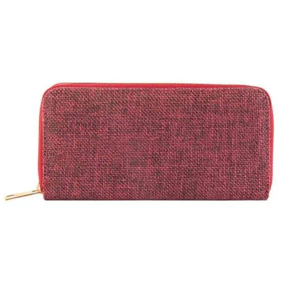 Ženska denarnica platnena denarnica Rdeča barva