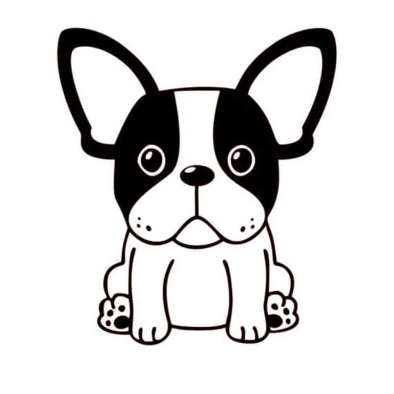 Nalepka francoski buldog sedi