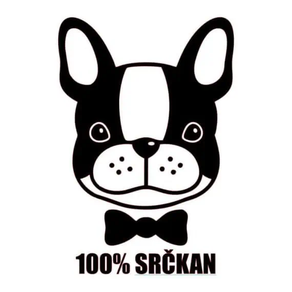 francoski buldog nalepka srčkan