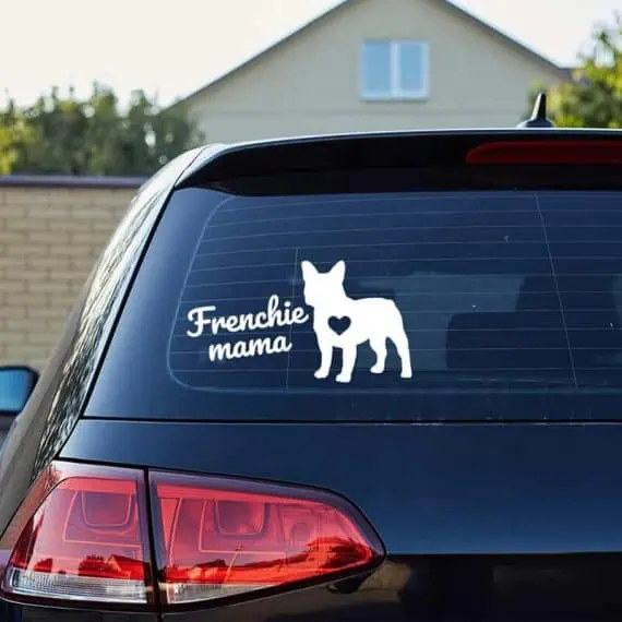 frenchie mama avto nalepka