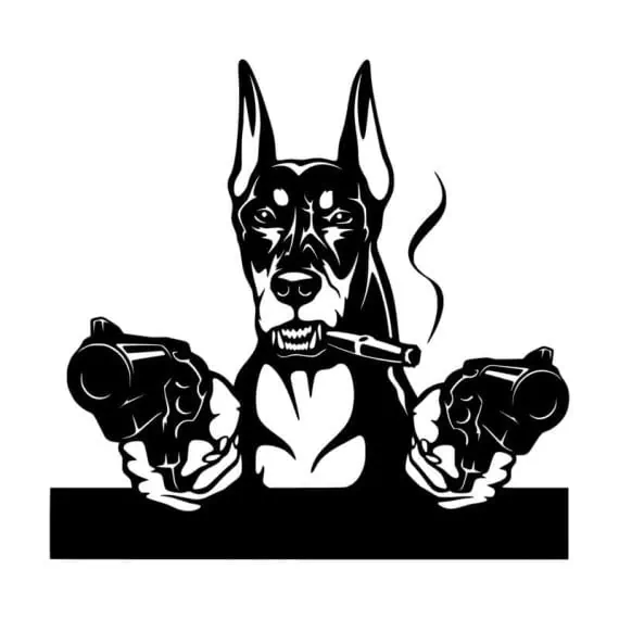 Nalepka za avto doberman v avtu