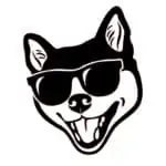 Shiba inu nalepka s sončnimi očali