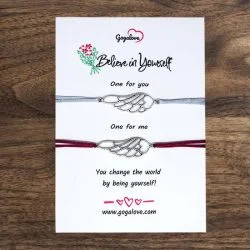 Zapestnica prijateljstva Krila siva in rdeča barva