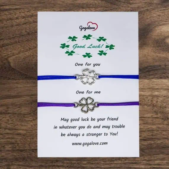 Zapestnica za srečo štirilistna deteljica