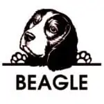 nalepka za avto beagle z napisom