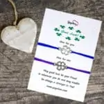 zapestnica za srečpo z obeskom deteline