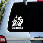 Avto nalepka biker in car