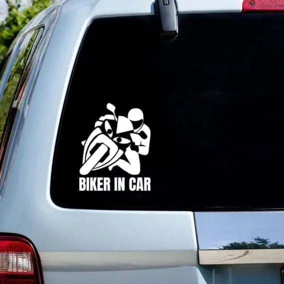 Avto nalepka biker in car