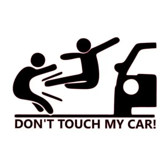Nalepka don't touch my car karate