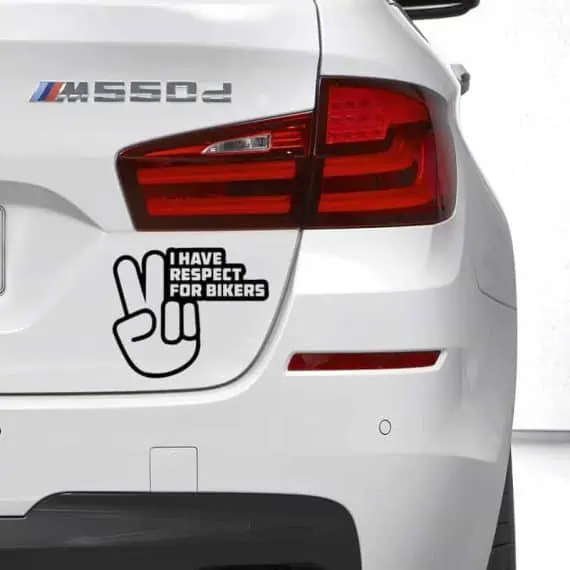 Nalepka za avto I have respect for bikers