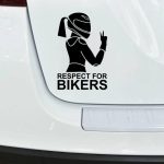 Nalepka za avto motoristka respect for bikers