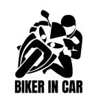 Nalepka za avto z napisom biker in car