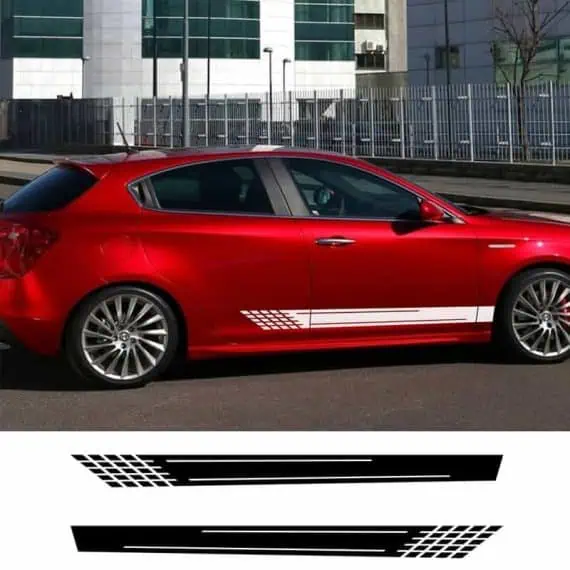 bočna nalepka za avto črte črne barve