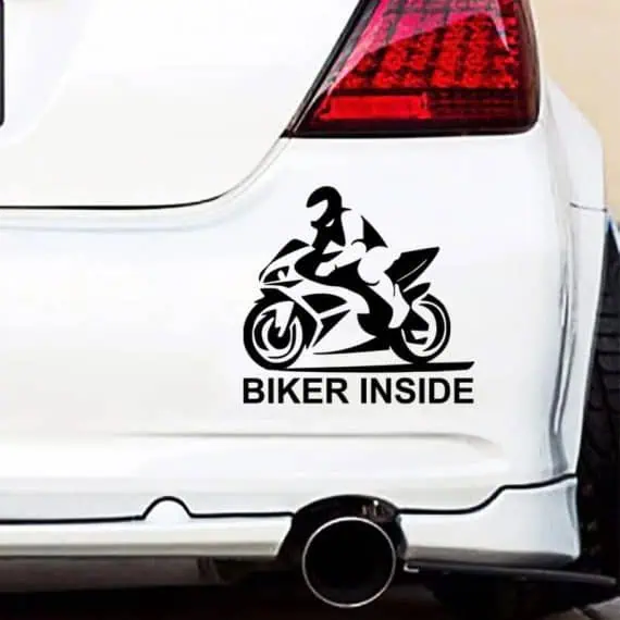 kupi nalepko za avto biker inside