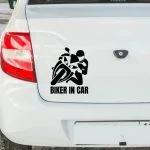 nalepka za avto biker in car