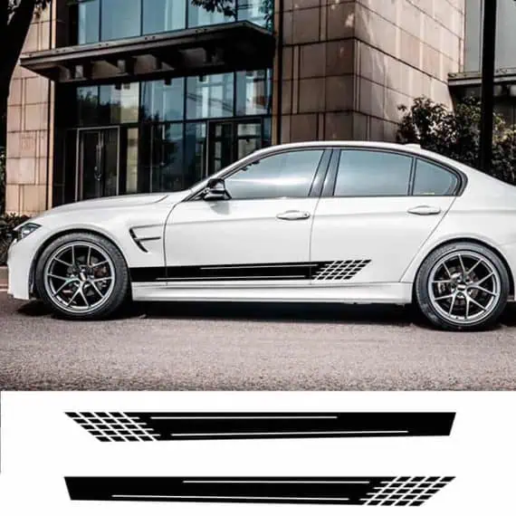 stranska nalepka za avto črne barve črte