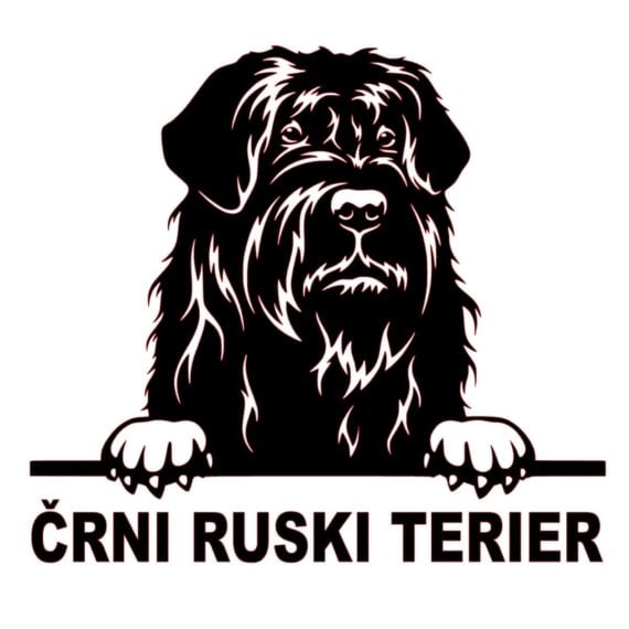 Nalepka psa Črni ruski terier