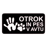 Nalepka za avto otrok in pes v avtu