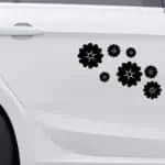 nalepke za avto cvetovi srčki črna barva