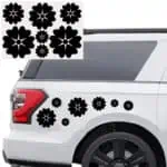 nalepke za avto komplet cvetov v obliki srčkov