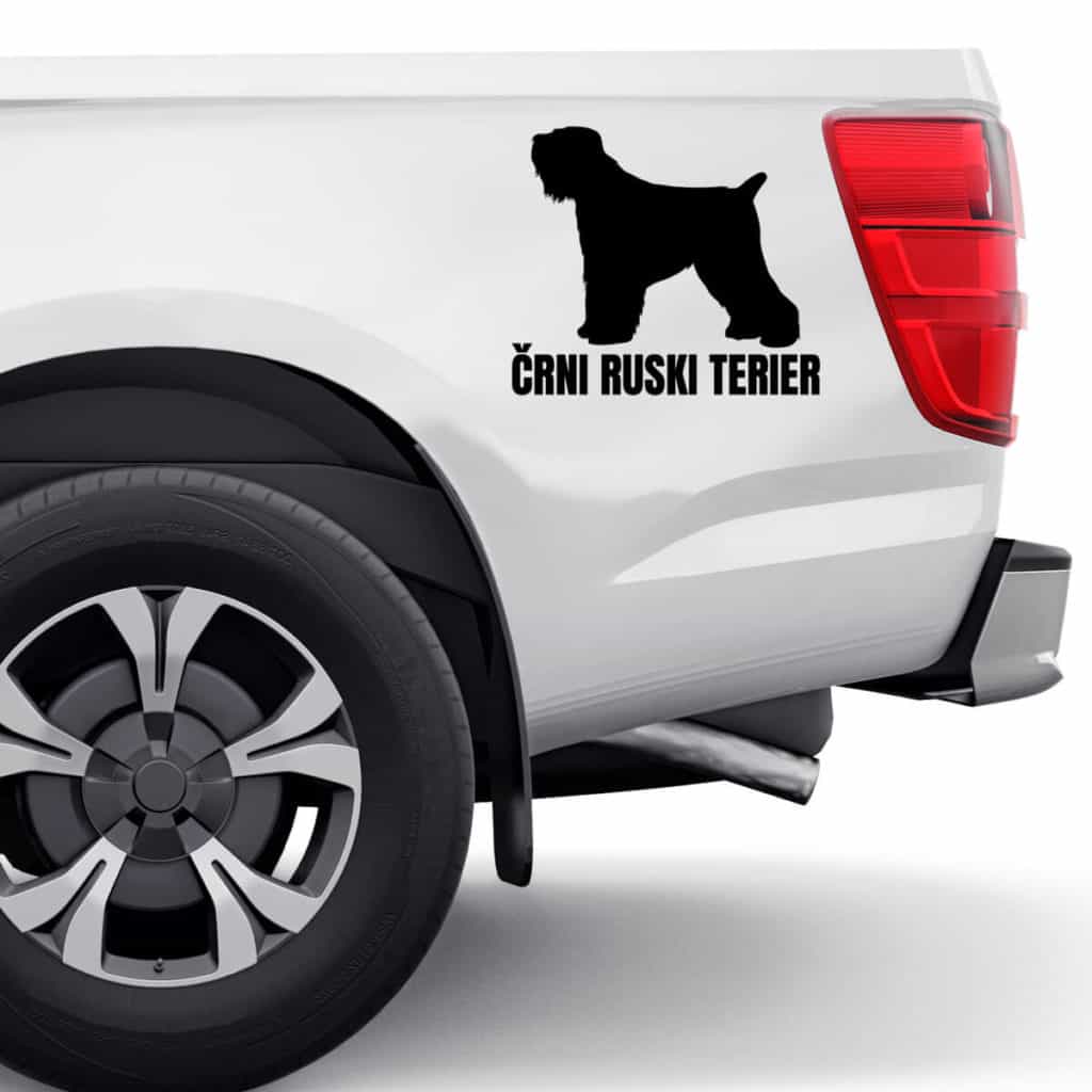 Nalepke za avto Črni ruski terier - Gogashop