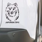 Pasma psov japonski špic nalepka za avto