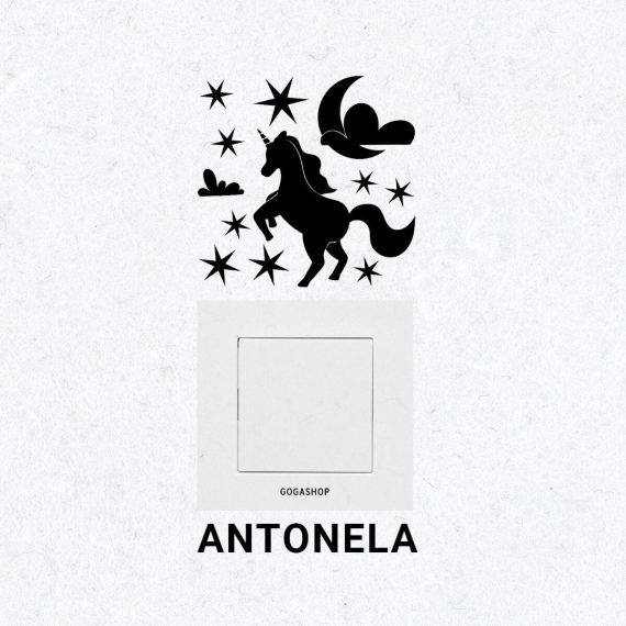Nalepke svetleče za steno in stikalo unicorn
