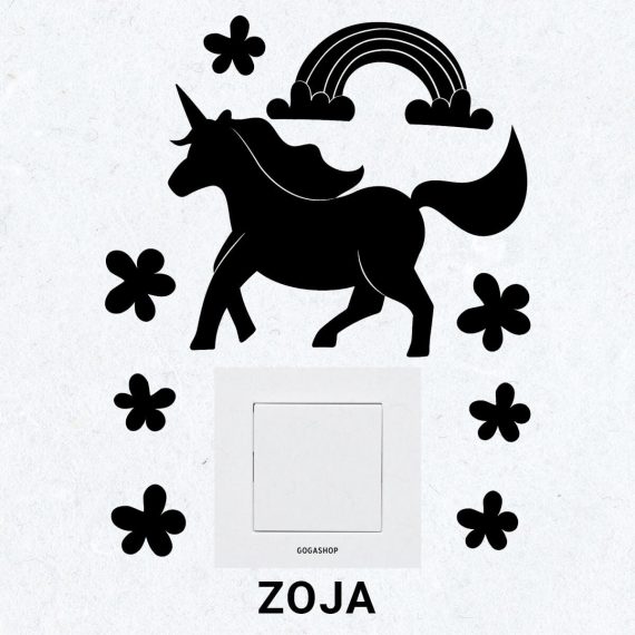 Nalepke za stikalo unicorn za otroško sobo
