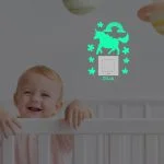 nalepka za steno svetleča za otroško sobo unicorn