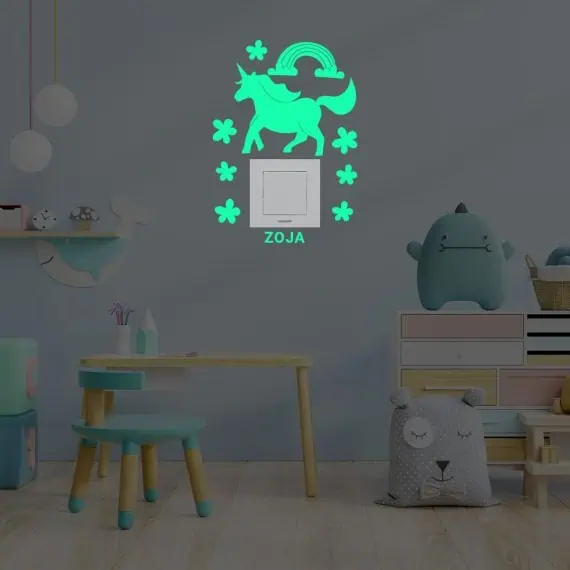 nalepke za otroško sobo nočne unicorn
