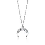 srebrna verižica polmesec z diamanti