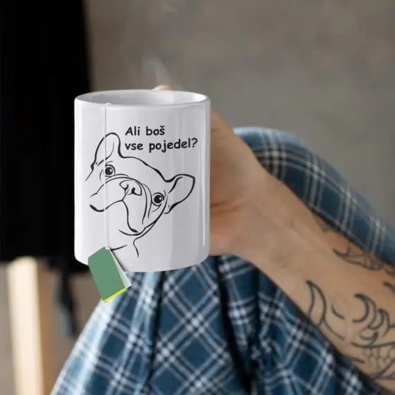 moška skodelica s tiskom francoski buldog