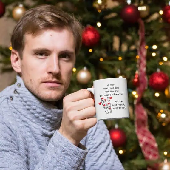 moška skodelica za kavo francoski buldog