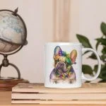 skodelica za kavo francoski buldog mavrični