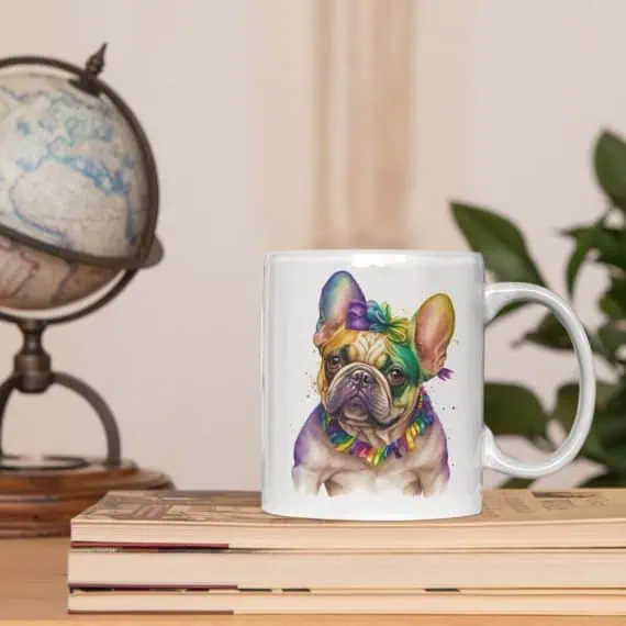 skodelica za kavo francoski buldog mavrični