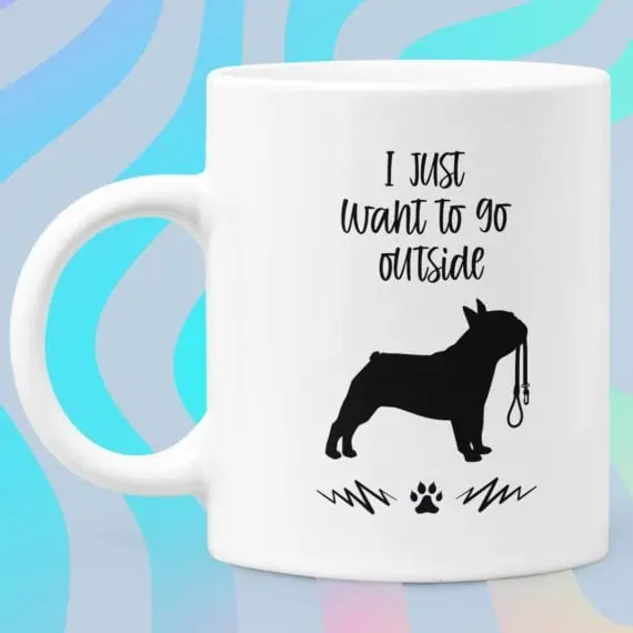 skodelica za kavo francoski buldog s smešnim napisom