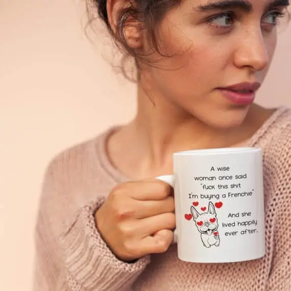 skodelice s tiskom za ljubitelje pasme francoski buldog