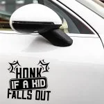 avto nalepke z napisom Honk if a kid falls off