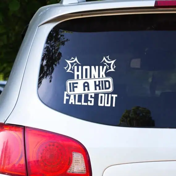 bela nalepka Honk if a kid falls off