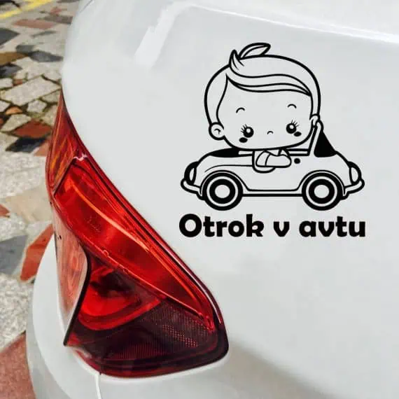Nalepka otrok v avtu kabriolet in otrok