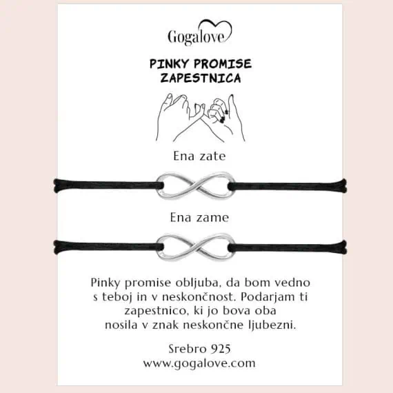 Zapestnica za pare pinky promise neskoncno Zapestnica za pare pinky promise neskoncno