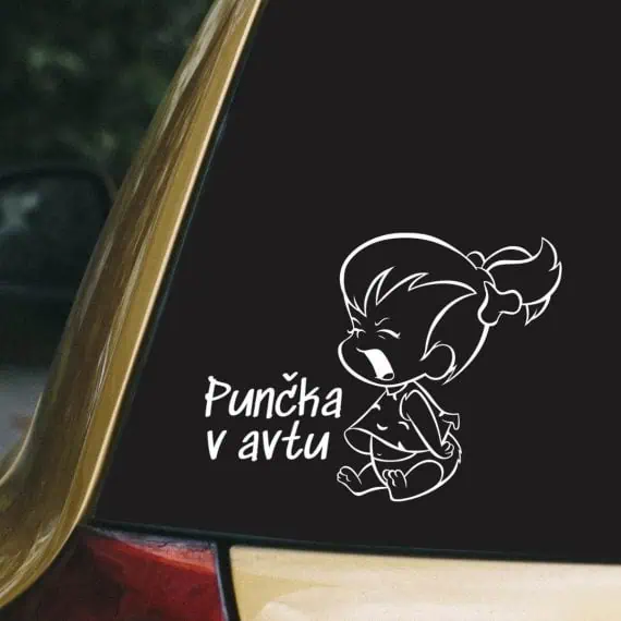 nalepka za punčko ki sedi za avto