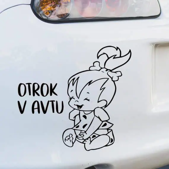 nalepke otrok v avtu deklica
